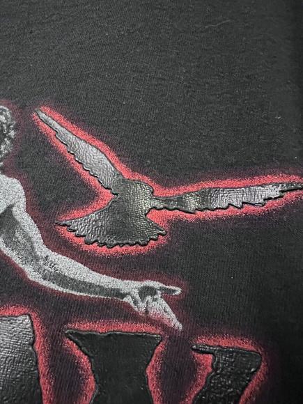 Vintage Y2K 2001 The Crow Movie Promo Goth 3D Puffy Logo Image T-Shirt Mens XL - Picture 6 of 10